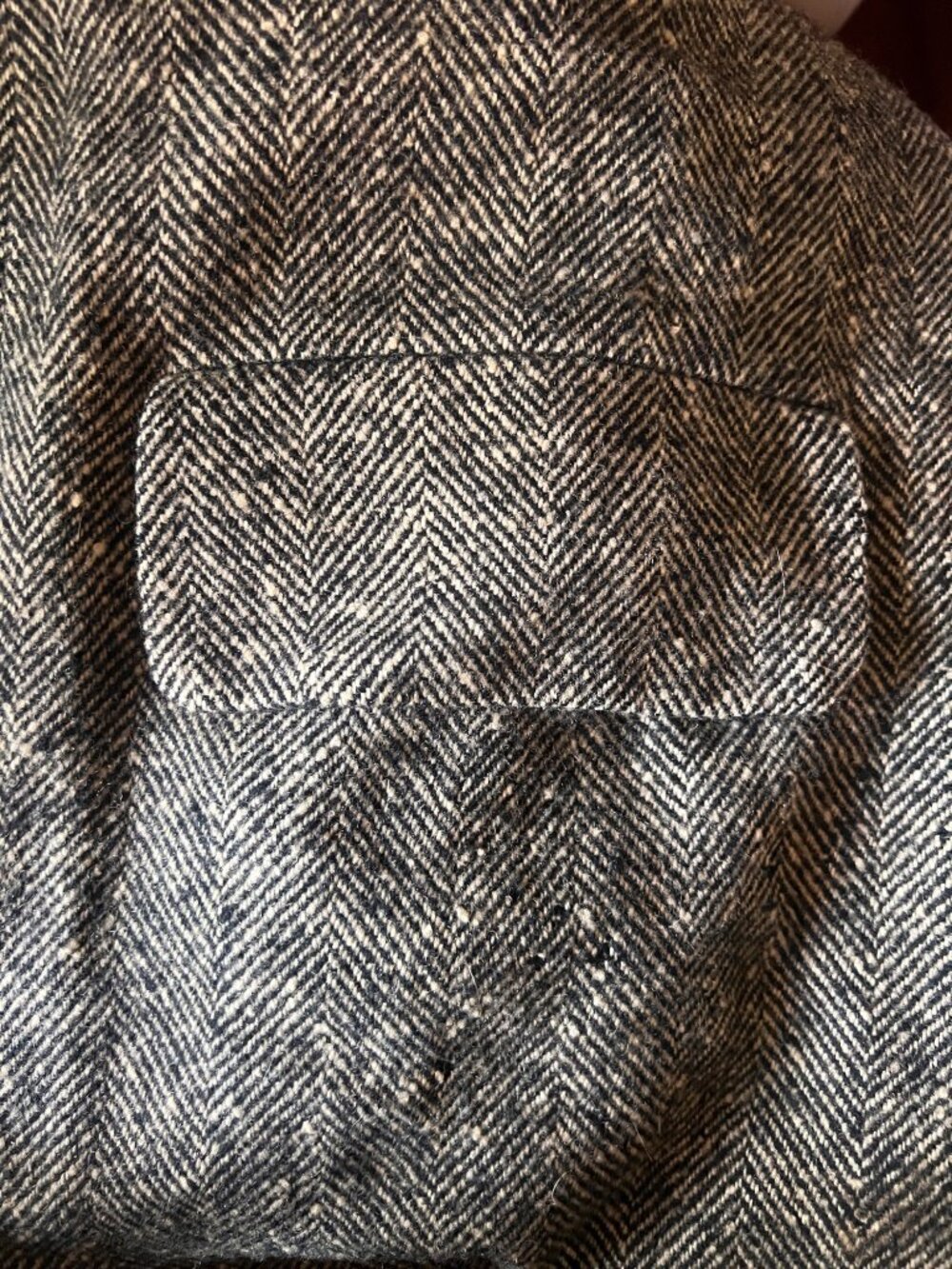 Forstmann Andover Tweeds Womens Long Wool Coat Size 16 White & Black Herringbone - Picture 6 of 8